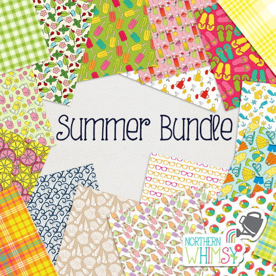 Download Summer Themed Digital Paper Bundle Northern Whimsy Design